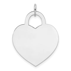 14k White Gold Large Engravable Heart - 10