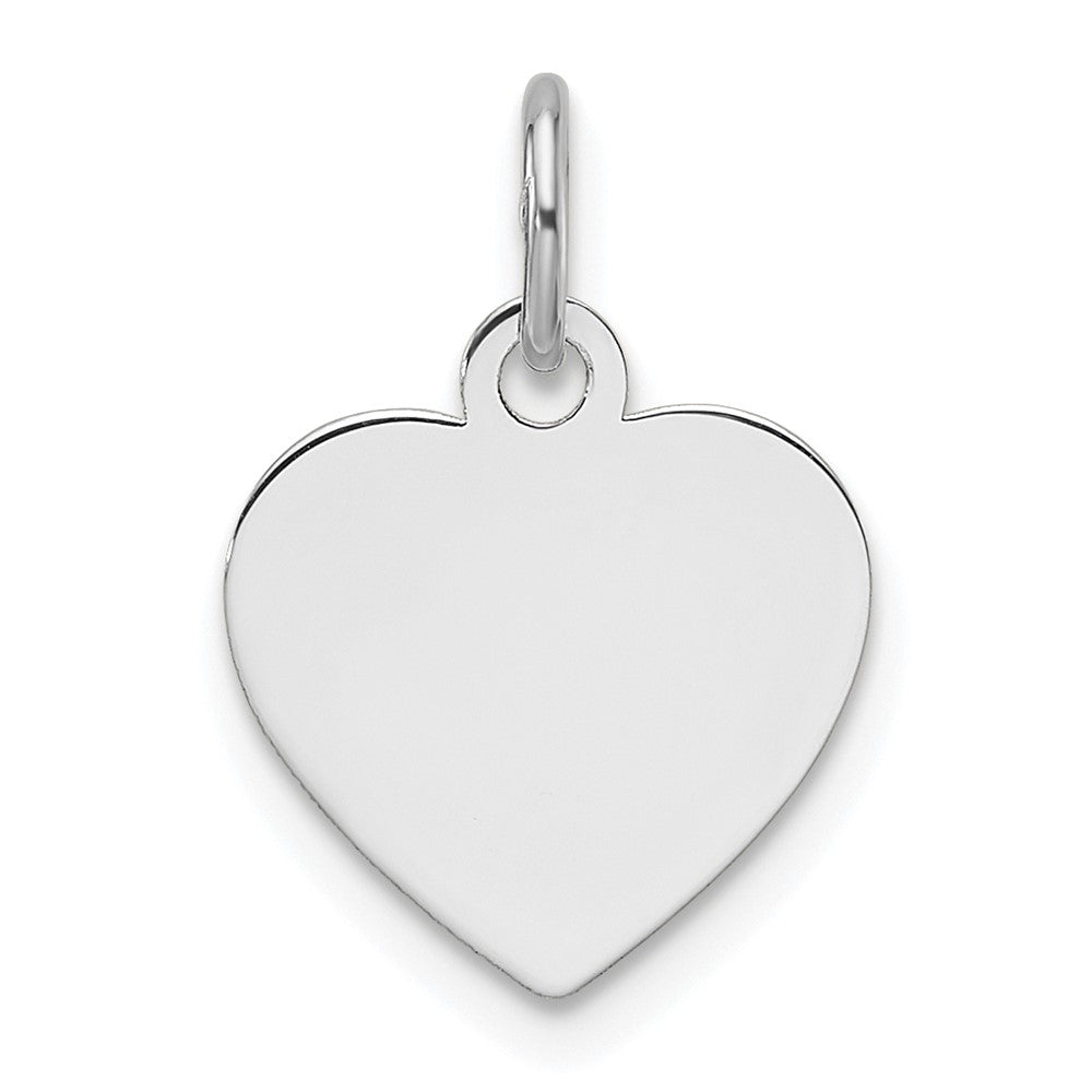 14k White Gold Plain .009 Gauge Engravable Heart Charm - 5
