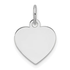 14k White Gold Plain .009 Gauge Engravable Heart Charm - 5