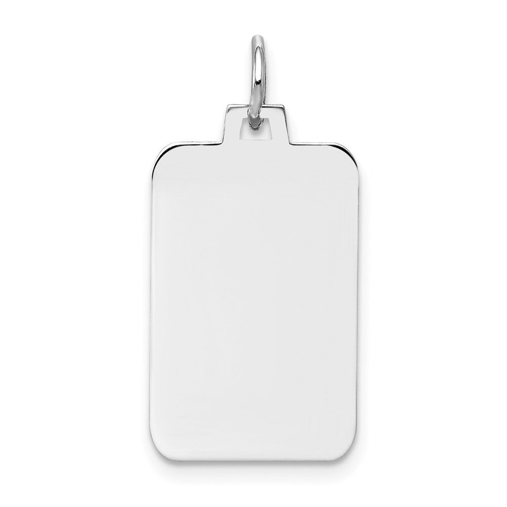 14k White Gold Plain .018 Gauge Rectangular Engravable Charm - 2