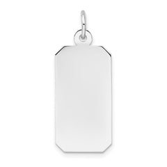 14k White Gold Plain .027 Gauge Rectangular Engravable Charm - 2