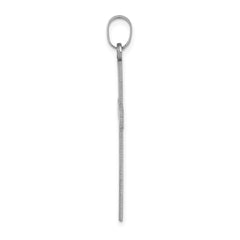 14k White Gold Florentine Satin Cross Pendant - 2