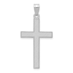 14k White Gold Florentine Satin Cross Pendant - 2