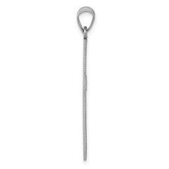 14k White Gold Polished Cross Pendant - 3