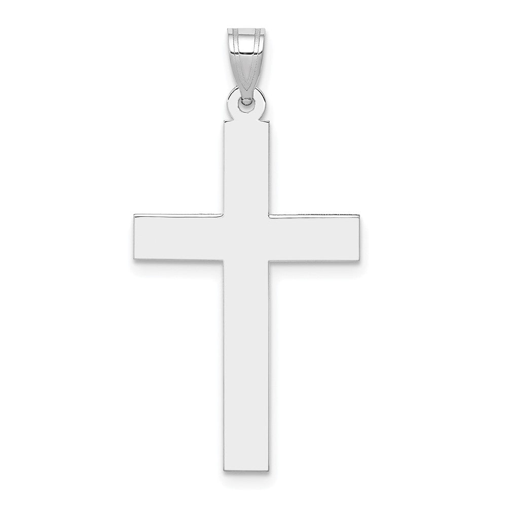 14k White Gold Polished Cross Pendant - 3