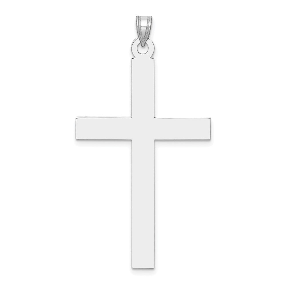 14k White Gold Polished Cross Pendant - 20