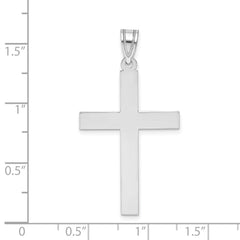 14k White Gold Polished Cross Pendant - 4