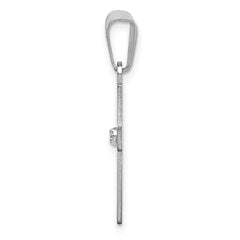 14k White Gold .01ct. Diamond Cross Pendant - 2