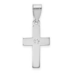 14k White Gold .01ct. Diamond Cross Pendant - 2