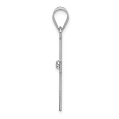 14k White Gold .02ct. Diamond Cross Pendant - 2