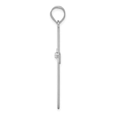 14k White Gold .02ct. Diamond Cross Pendant - 4