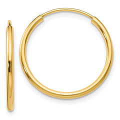 14k 1.5mm Polished Round Endless Hoop Earrings - 2
