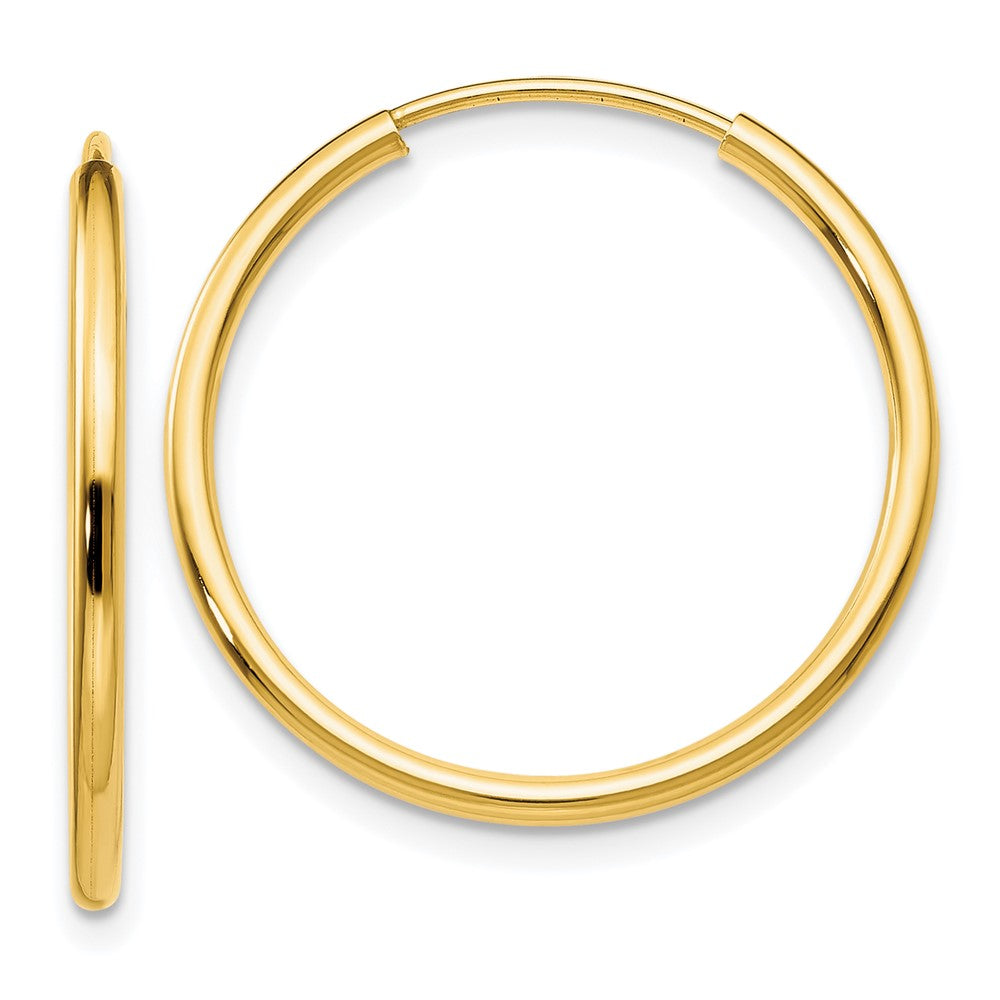 14k 1.5mm Polished Round Endless Hoop Earrings - 3