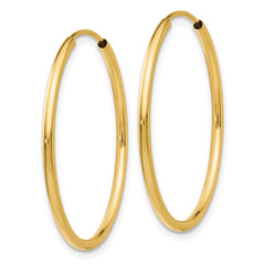 14k 1.5mm Polished Round Endless Hoop Earrings - 4