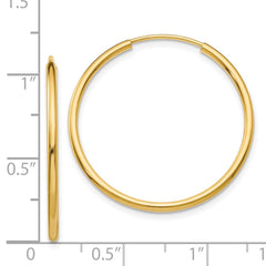 14k 1.5mm Polished Round Endless Hoop Earrings - 4