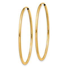 14k 1.5mm Polished Round Endless Hoop Earrings - 5