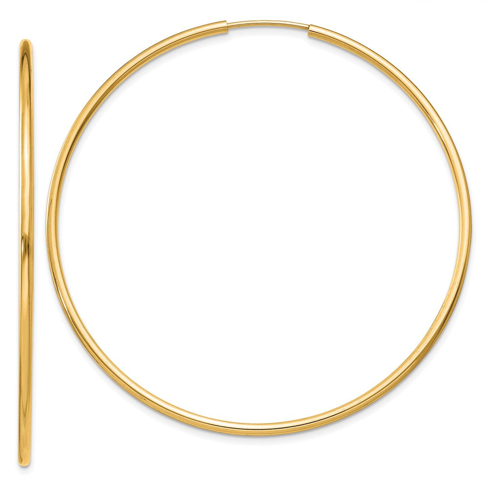 14k 1.5mm Polished Round Endless Hoop Earrings - 6