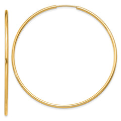 14k 1.5mm Polished Round Endless Hoop Earrings - 6