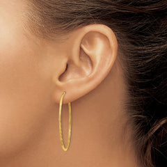 14k 1.5mm Satin Diamond-cut Endless Hoop Earrings - 3