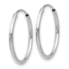 14k White Gold 1.5mm Polished Endless Hoop Earrings - 11