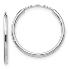 14k White Gold 1.5mm Polished Endless Hoop Earrings - 11