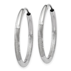 14k White Gold 2mm Diamond-cut Endless Hoop Earrings - 4