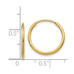 14k 1.25mm Endless Hoop Earring - 8