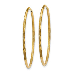 14k 1.25mm Diamond-cut Endless Hoop Earring - 9