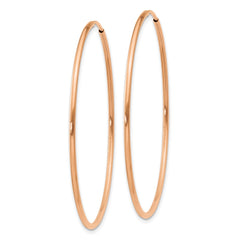 14k Rose Gold 1.2mm Polished Endless Hoop Earrings - 7