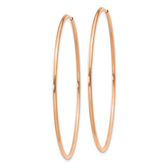 14k Rose Gold 1.2mm Polished Endless Hoop Earrings - 3