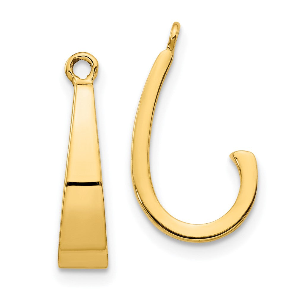 14k Polished J-Hoop Earring Jackets - 2