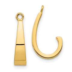 14k Polished J-Hoop Earring Jackets - 2