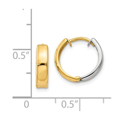 14k Two-tone Hinged Hoop Earrings - 3