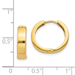 14k Round Hinged Hoop Earrings - 5