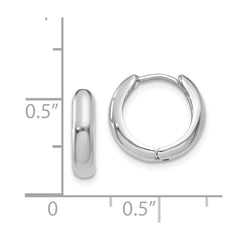 14k White Gold Hinged Hoop Earrings - 2