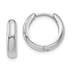 14k White Gold Hinged Hoop Earrings - 2