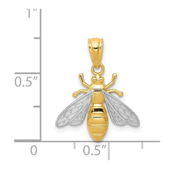 14k w/Rhodium Bee Pendant