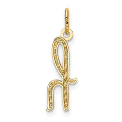 14k Yellow Gold Letter H Initial Charm