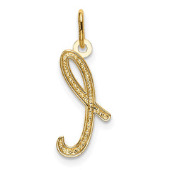 14k Yellow Gold Letter L Initial Charm