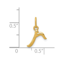 14k Yellow Gold Letter R Initial Charm