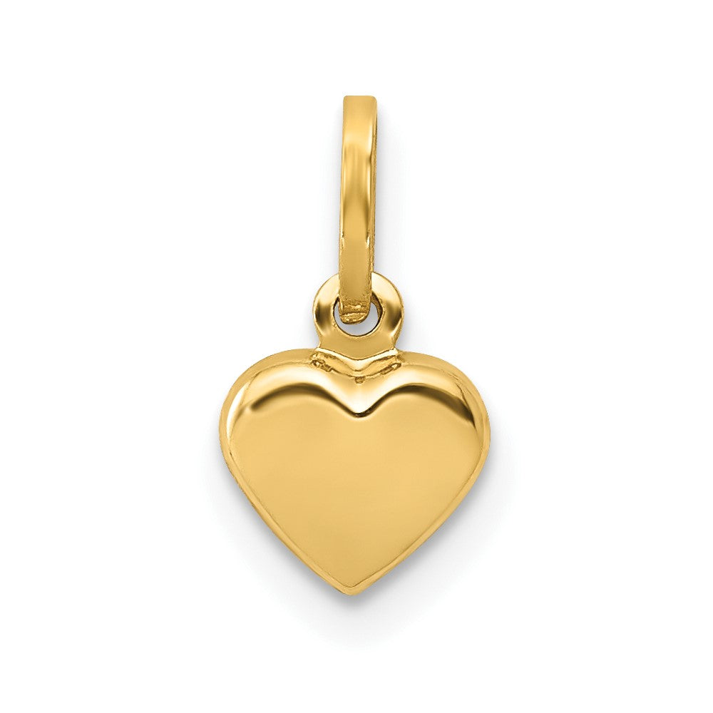 14K Polished 3-D Puffed Heart Charm - 6