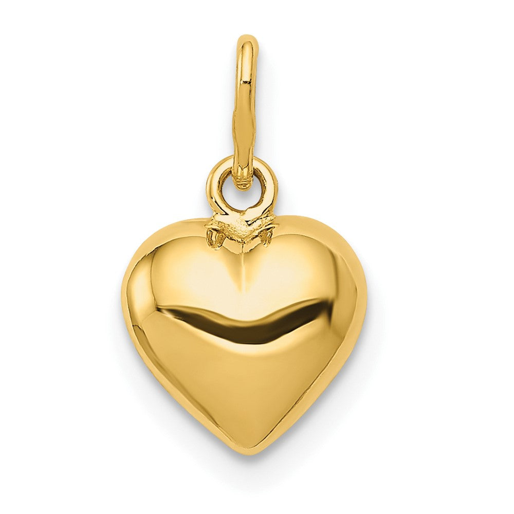 14K Polished 3-D Puffed Heart Charm - 8