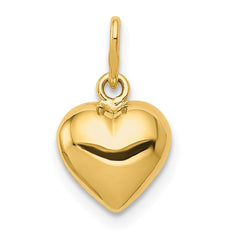 14K Polished 3-D Puffed Heart Charm - 8