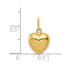 14K Polished 3-D Puffed Heart Charm - 7