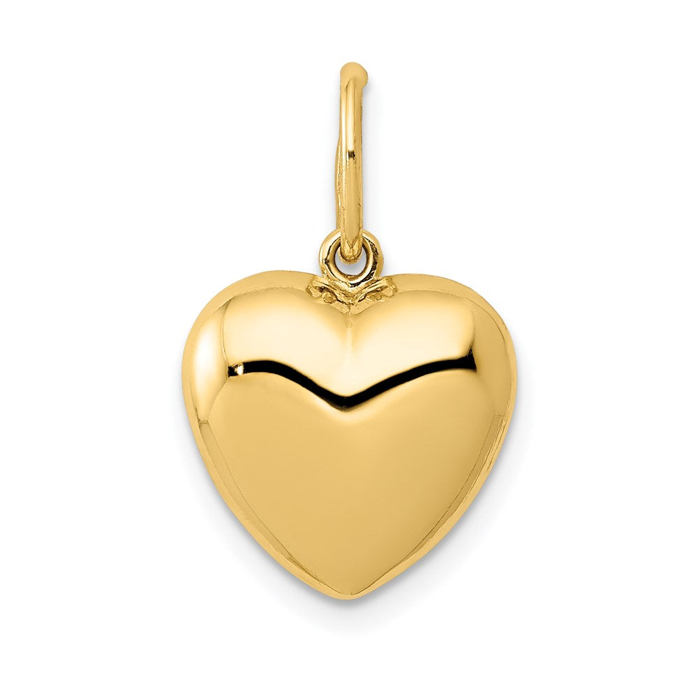 14K Polished 3-D Puffed Heart Pendant - 10