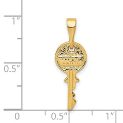 14K Polished Key Charm - 3
