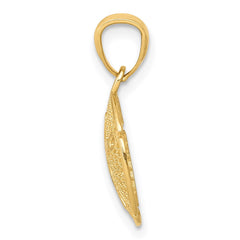 14k Gold Polished Filigree Sand Dollar Pendant