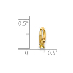 14K 3D Ring with Yellow CZ Charm