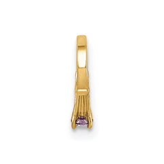 14K 3D Ring with Dark Purple CZ Charm