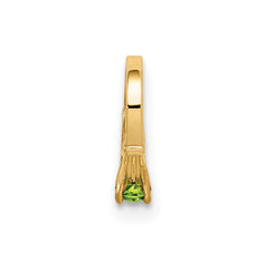 14K 3D Ring with Light Green Glass Stone Charm